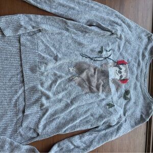 Abercrombie & Fitch Gray Sweater with Bear Design